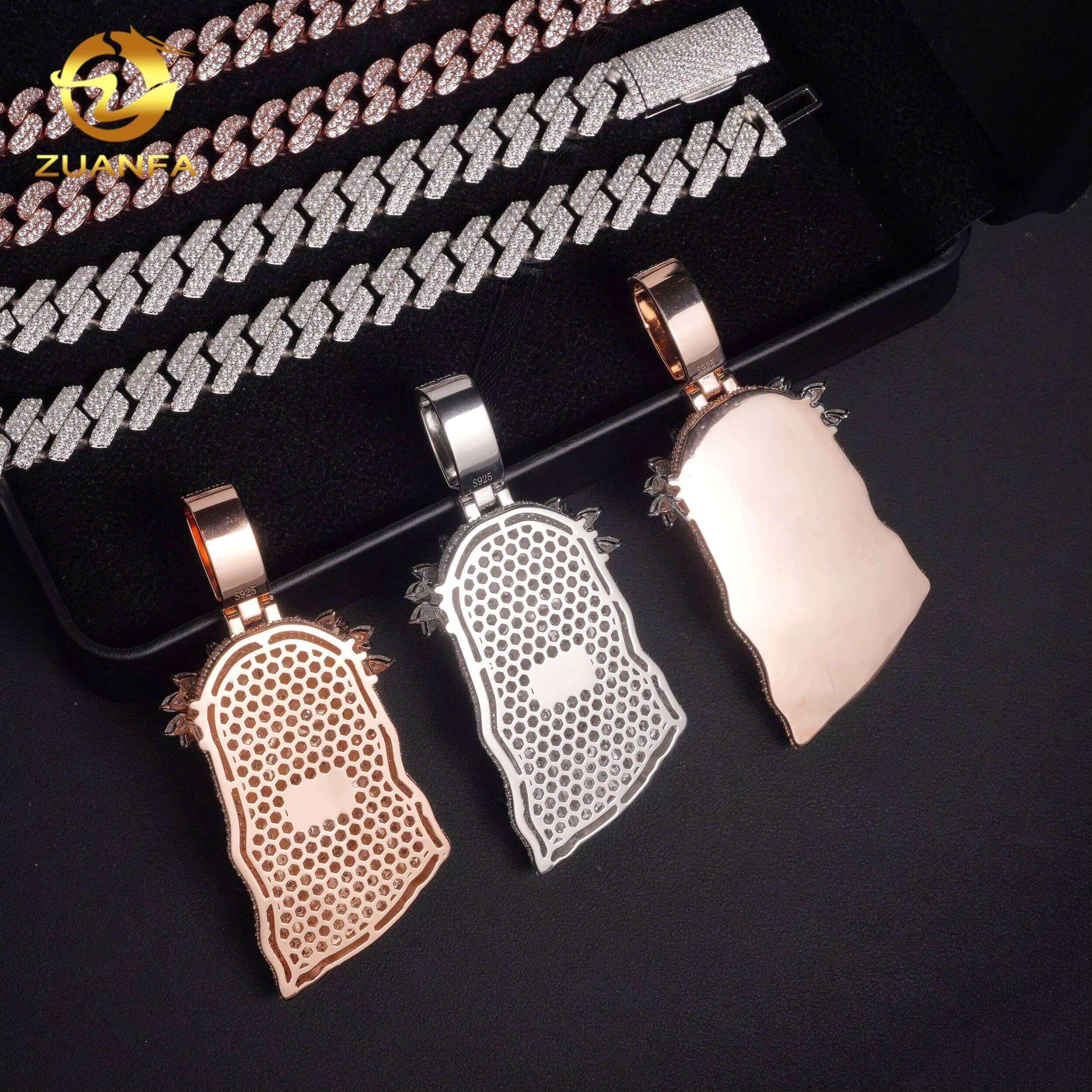 Jesus Pendant Moissanite Hip Hop Jewelry Iced Out Pendant 925 Sterling Silver Moissanite Custom Hip Hop Pendant