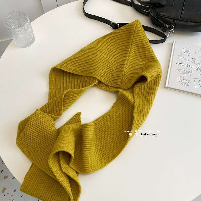 Style Blogger BI Casual Hat Scarf Neck Warmer Integrated Shawl Fake Collar Student Korean Version Autumn Winter Warm