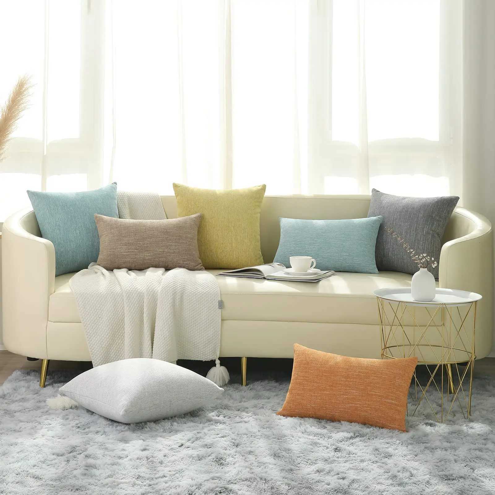 Pillow Case Homaxy Chenille Cushion Cover 45x45cm Throw Cover Soft Luxury case For Sofa Living Room Decorative case 40x40 C251028