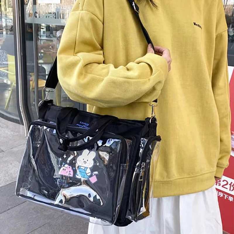 Transparent bag ita bag bolsos cruzados Japanese Cute Big Bag Female Bag New Student Shoulder Cross Body Hand Bag tote bagW251028