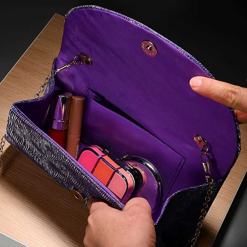 Fashion Women Evening Bag Classy Crossbody Single Shoulder Bags Velvet Envelope Handbag Wedding Dress Purses Party Clutch Bags H251027