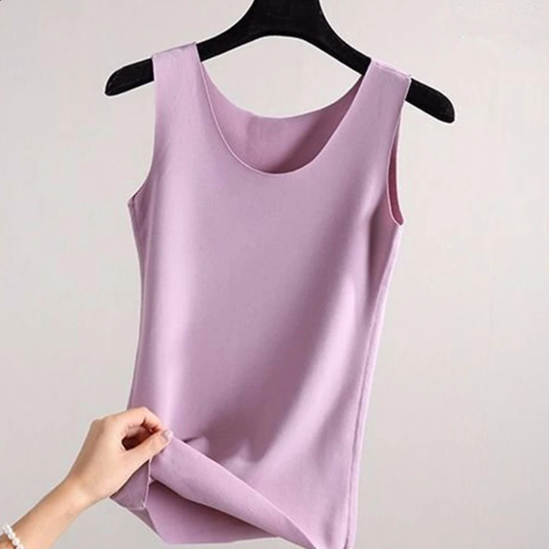 Womens Thickening Seamless Heat Insulation Tank Top Thin Plush Slim Fit Insulation Autumn Winter Base Vest Thermal Tops Winter 251027