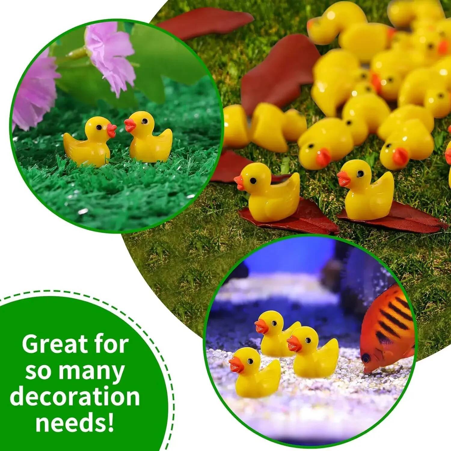 100/200Pc/set Mini Resin Ducks Tiny Miniature Figures Bulk Little Duck Charms for Party, DIY Micro Landscape Decorations ddmydog