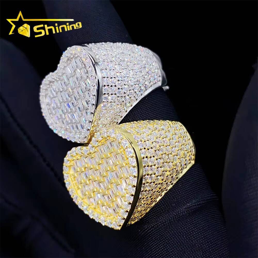 Fashion Jewelry Vvs Moissanite 925 Sterling Silver Hip Hop Luxury Iced Out Custom Ring