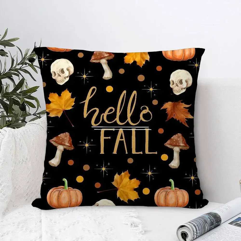 Pillow Case Pumpkin decorative Case Sofa Decorative Home Print Plush Square Throw Decor Cover iving room bedroom 60x60cm C251028