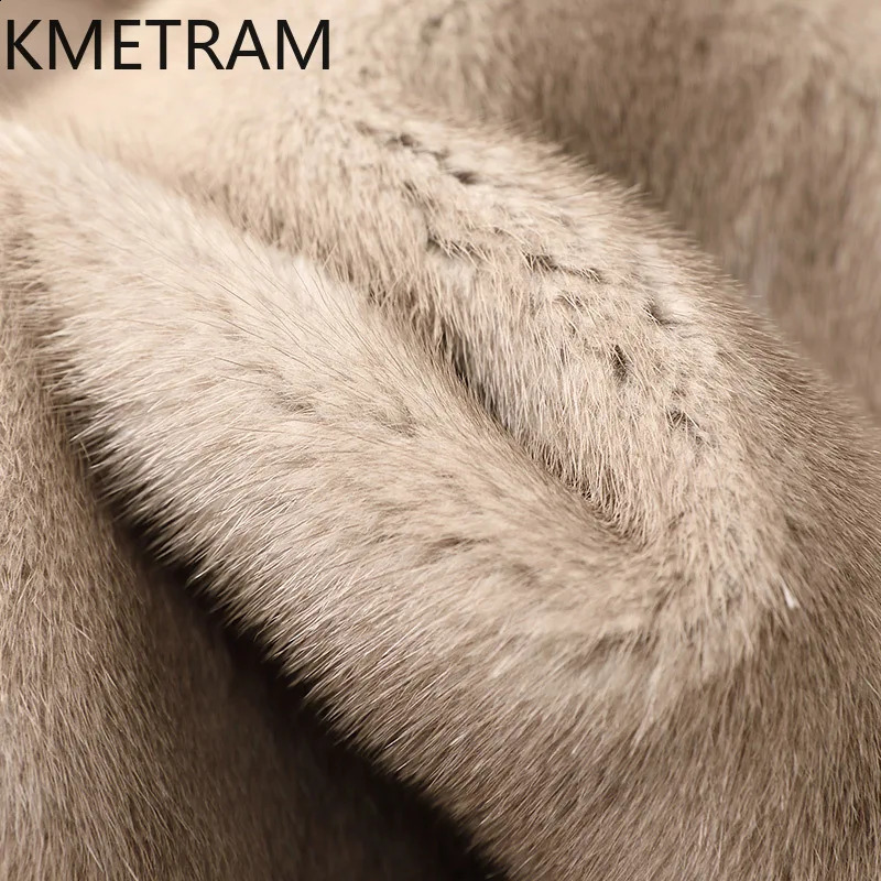 100 Mink Fur Jacket Woman Vneck Short Real Fur Coat Winter Women Clothing Furry Jackets 2025 Fox Fur Collar Fourrure 251027
