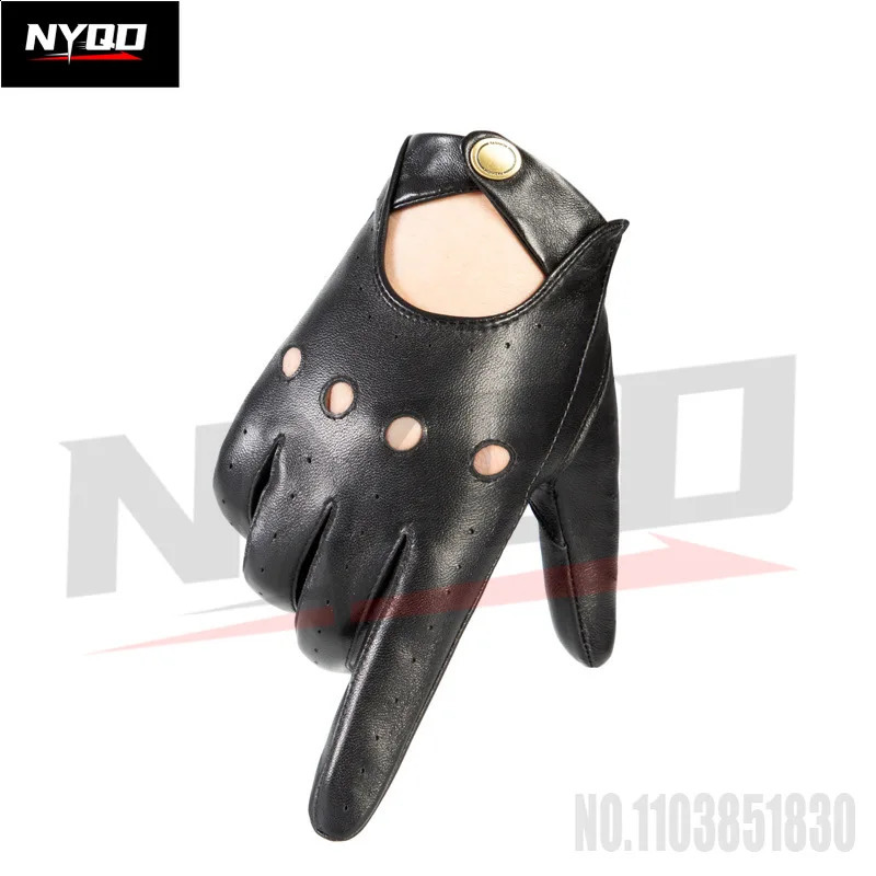 Arrival Mens Genuine Leather Gloves Sheepskin Gloves Fashion Men Black Breathable Driving Gloves For Male Mittens 251027