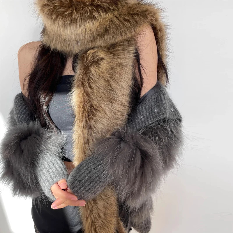 Winter Versatile European American Women Fur Warm Thick Scarf Plush Long Strip Scarf Mink Fur Y2K Girls 251023