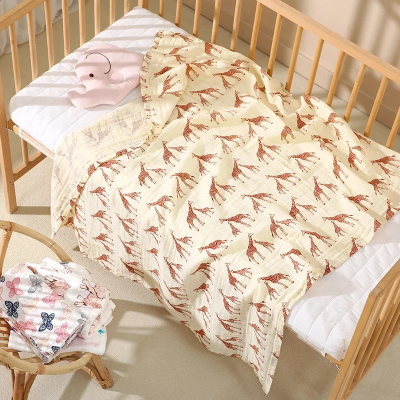 Soft Breathable Cotton Double Layer Baby Towel Blanket born Swaddle Wrap Infant Supplies Comfortable Wrap Blanket 251027