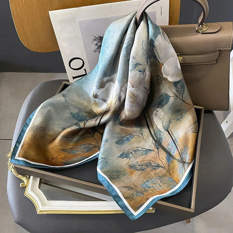 100 Natural Silk Square Scarf Women Hairband Foulard High Quality Bandana Scarves Female Neckerchief Headkerchief Shawl Wrap 251027