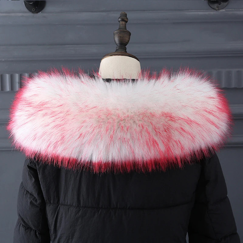 Womens Raccoon Faux Fur Collar Winter Warm Coat Jacket Collars Fashion Fur Scarf Shawl Ladys Big Fur Hooded Scarves Gift 251023