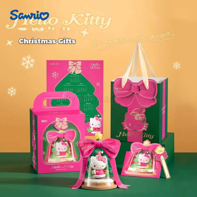 Sanrio Kawaii Sanrio Hello Kitty Christmas Tree Night Lamp Toys Anime Figures Hellokitty Night Light Room Desktop Ornaments Girls Gifts L251028
