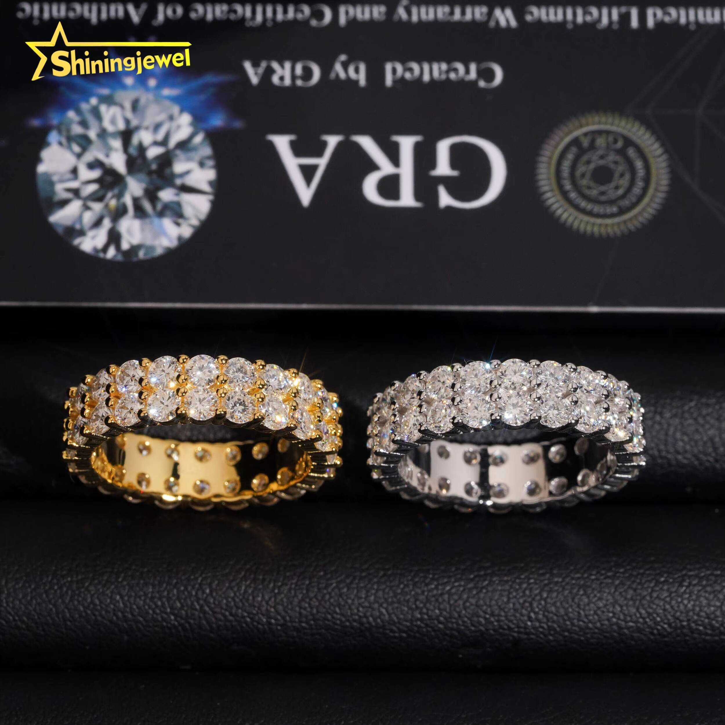 Luxury Moissanite Diamond with Certificate D E Color Engagement Ring Womens Synthetic Diamond S925 Silver Ring