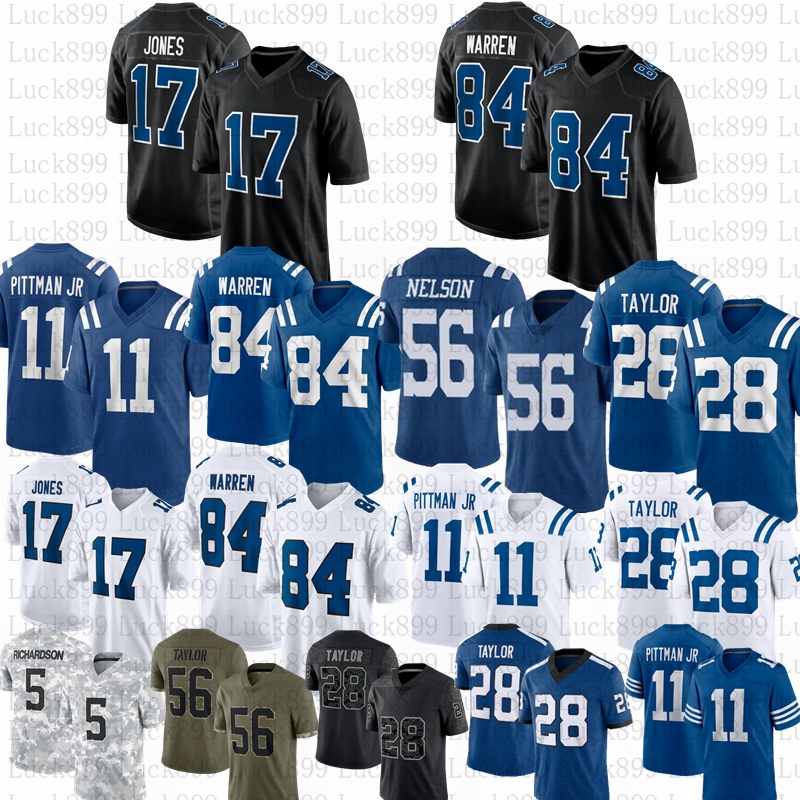 Tyler Warren Anthony Richardson Football Jerseys Daniel Jones Jonathan Taylor Riley Leonard Peyton Manning Pittman Jr Quenton Nelson Jersey
