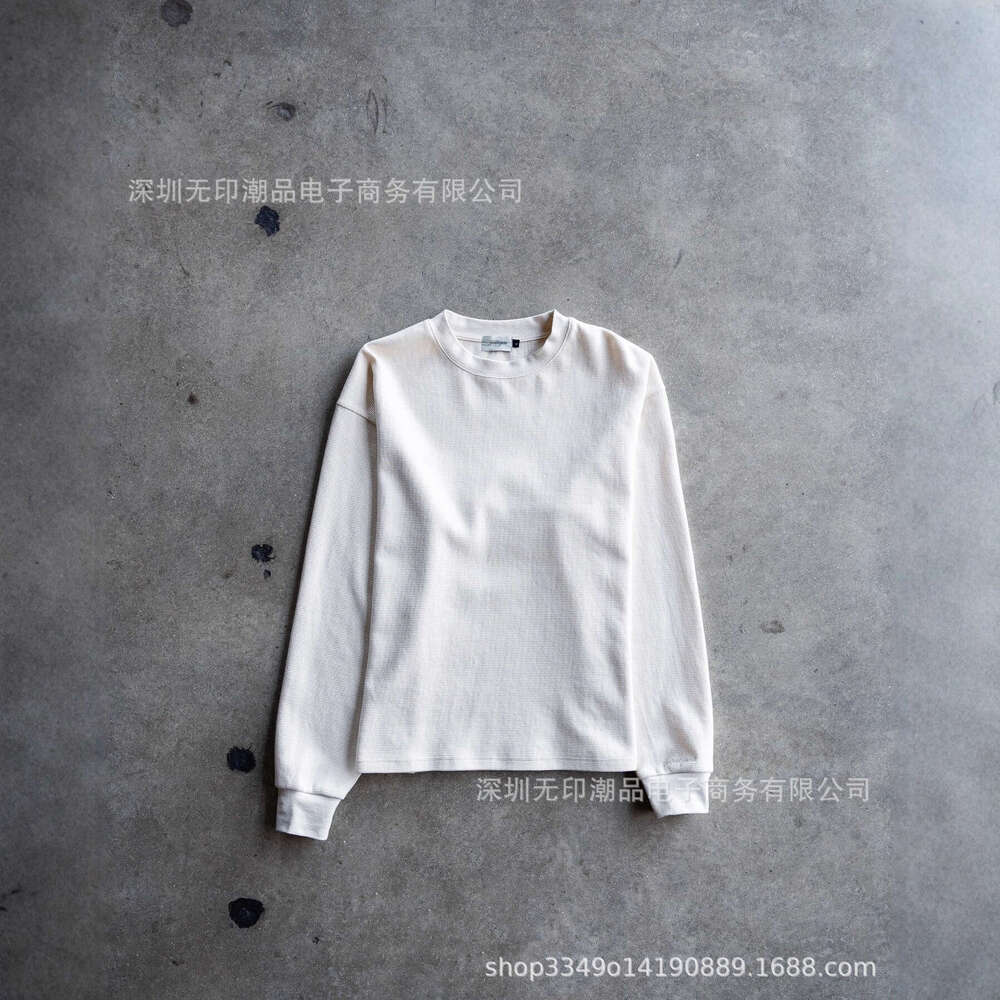 Fashion Loose Unisex 3D Letter Embroidery Autumn Waffle Pullover Top