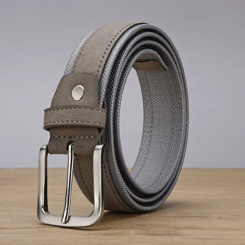 Genuine Leather Mens Belt Nubuck Suede Oxford Cloth Alloy Pin Buckle Casual er Belt Men Spot Wholesale 251024