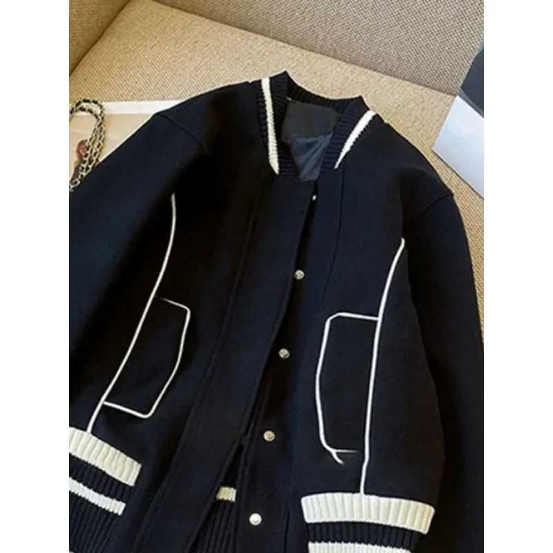 Autumn and Winter Quilted Baseball Womens Korean Style Loose Casual Splicing Jacket Coats Top J251028