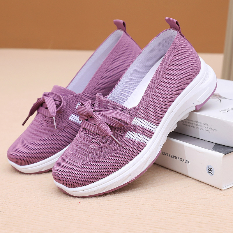 Spring and Autumn Women's New Foot Comfortable Soft Sole Walking Shoes Casual Fashion Sports Women's Shoes Middle-aged and Elderly Flat Shoe