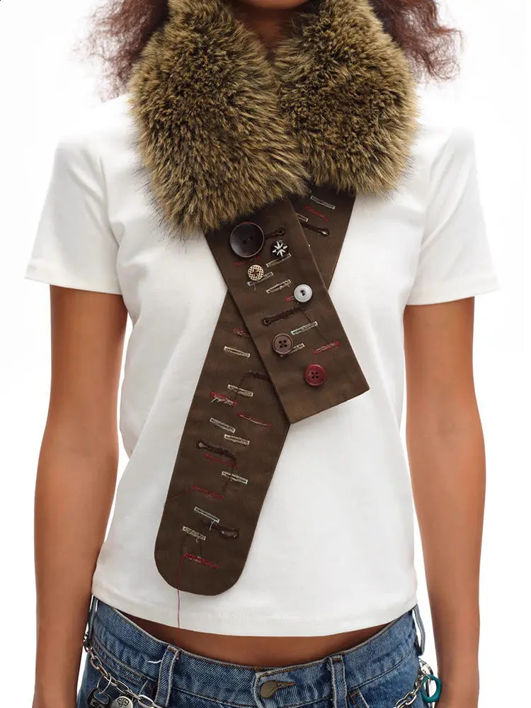 Vintage Brown Fur Belt Y2K Hook Furry Fur Belt Cowgirl Gothic Punk Sexy Belts Hip Hop Waistband Jeans Pants Decor 251027