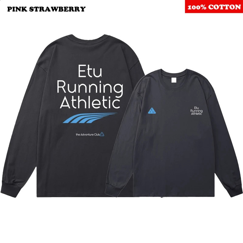 American Street Letter Print Tshirt Men Autumn 100 Cotton White Long sleeves Base Layer shirt Sports Y2k Top Mens 251020