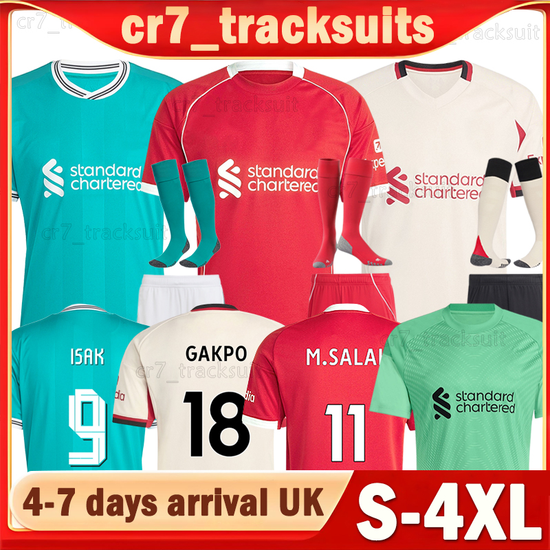 XXXL 4XL 25 26 LVP Soccer Jerseys ISAK GAKPO EKITIKE GRAVENBERCH RIO Football Shirts 2025 2026 MAC ALLISTER WIRTZ SZOBOSZLAI Long sleeves Goalkeeper Men kids kits set