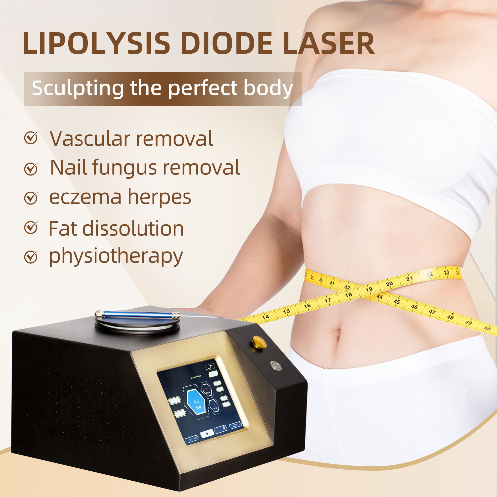 980nm Diode Laser Body Sculpting Slimming Lipolysis Laser Fat Reduction Face Lifting Endo lifting Laser Lipo Suction Professional Machine