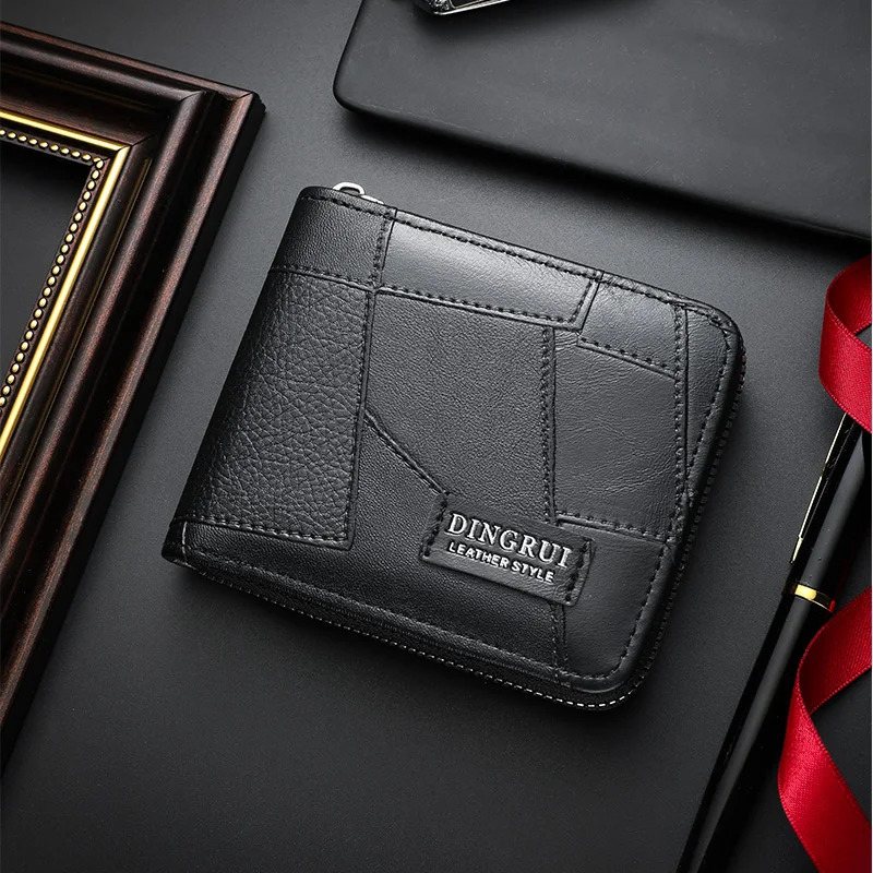 style wallet for men and women long single zipper handbag fashionable retro patchwork large capacity purse loose cha 251028