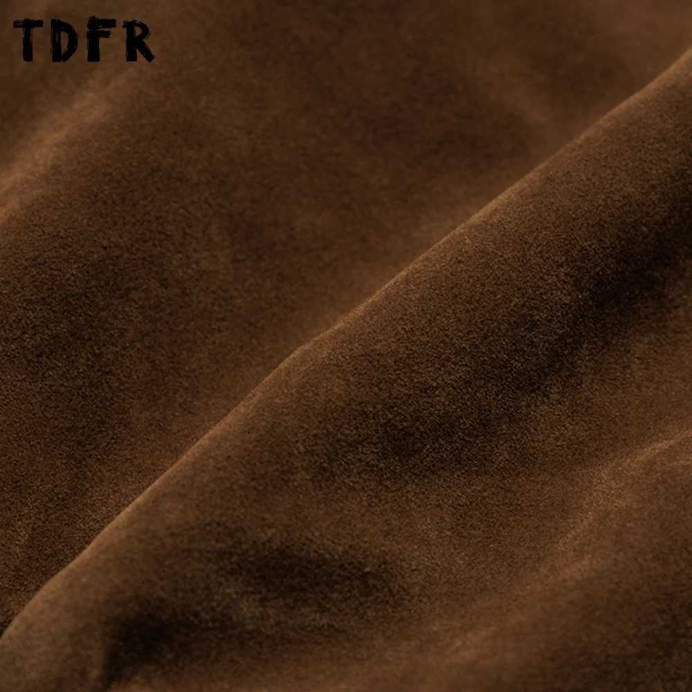 Retro Spliced Suede Jacket Mens Pocket Autumn Casual Loose Lapel Long Sleeve Outerwear Man J251028