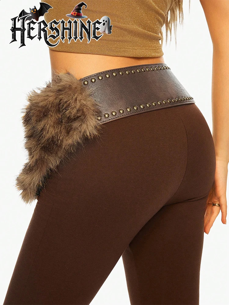 1 piece of womens leopard print long hair decorated leather metal buckle wide belt retro style Halloween costume accessory 251027