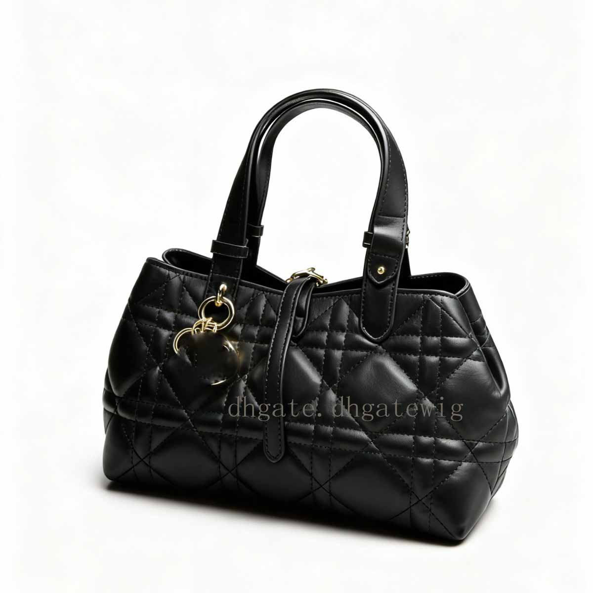 grid tote bag Designer top quality genuine Leather Tote Large Capacity Single Shoulder Handbag women Luxury Black Toujours Totes 5A