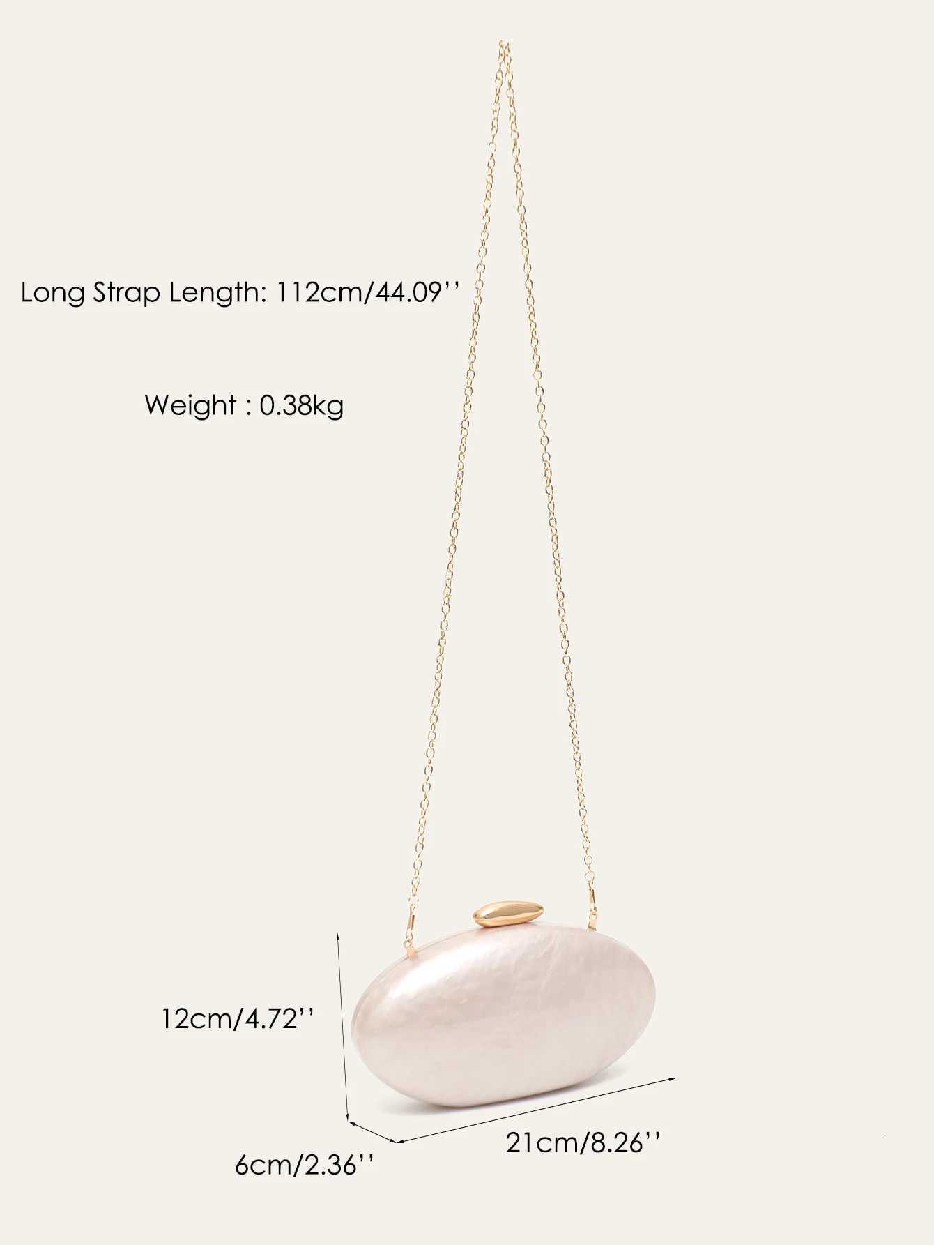 Womens Fashion Evening Clutches Plain Acrylic Long Chain Cross body Handbag Oval Shaped Fits Phone Wedding Banquet Party H251027