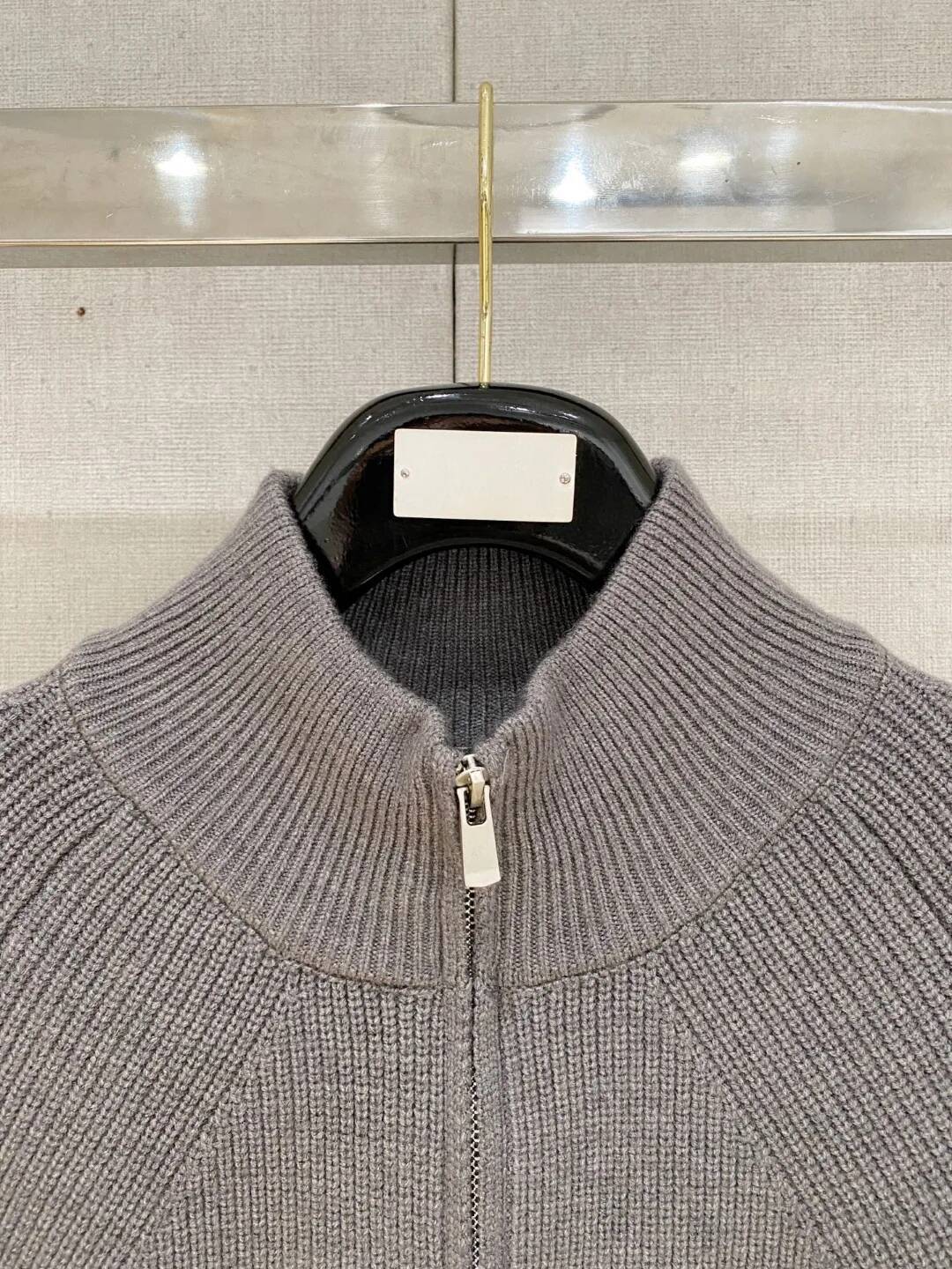 LP Stand-Up Collar Zipper Casual Warm Loose Knitted Sweater Jacket