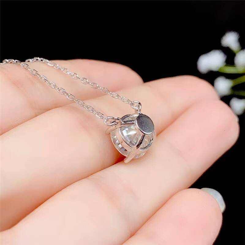 Fancy Jewelry Customize 14k Moissanite Pendant 1ct White D Color Diamond Necklace Jewelry Engagement Birthday Party Gifts