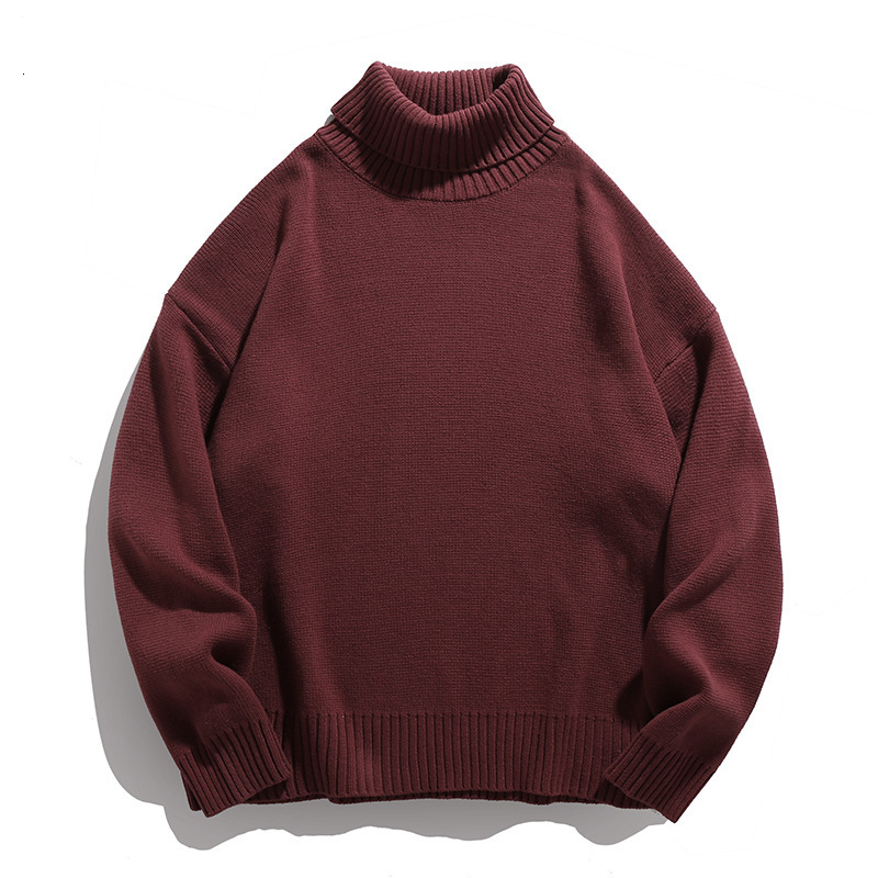 Hanlu Couple Solid Color Turtleneck Sweater Men And Designer Sweater Women Couple Autumn And Winter New Loose Lazy Style Knitted Sweater