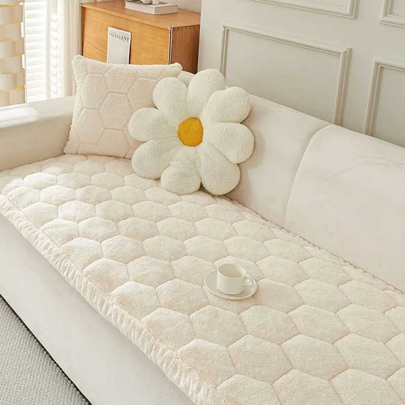 Nordic Thick Faux Mink Fur Sofa Cushion Autumnwinter Pet Friendly NonSlip Sofa Cover Soft Furniture Protector for Living Room C251028