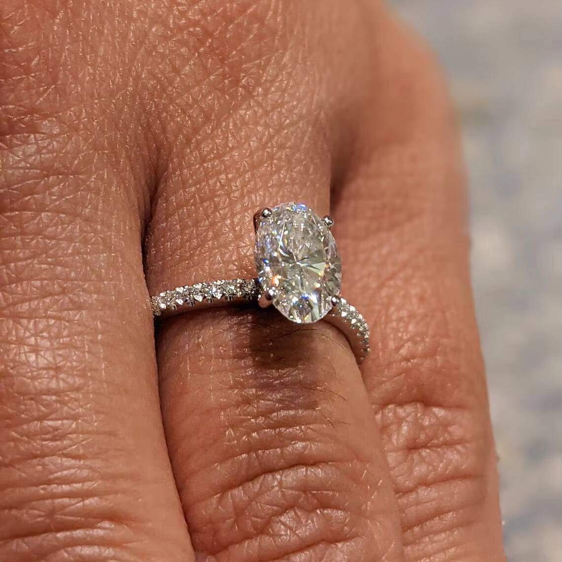 1111 Promotion Wedding Ring 10k Gold 15ct Moissanite Oval Solitaire Engagement Ring