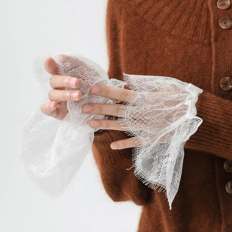 Detachable Wrist Cuffs for Women Wedding Dress Pleated Cuffs Lace Fake Cuffs 251027