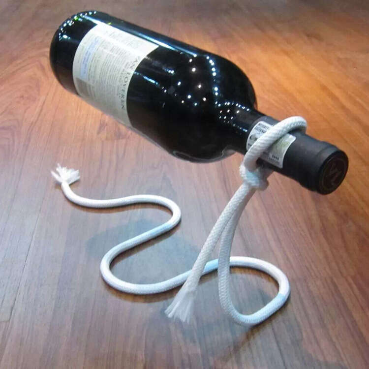 Unique Fashion Red Bottle Holder European Style Creative Floating Iron Art Rope Wine Rack Ornament