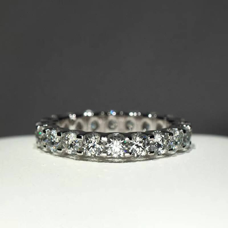 Popular 35mm VVS Moissanite 14K Solid Gold Moissanite Eternity Wedding Band Ring