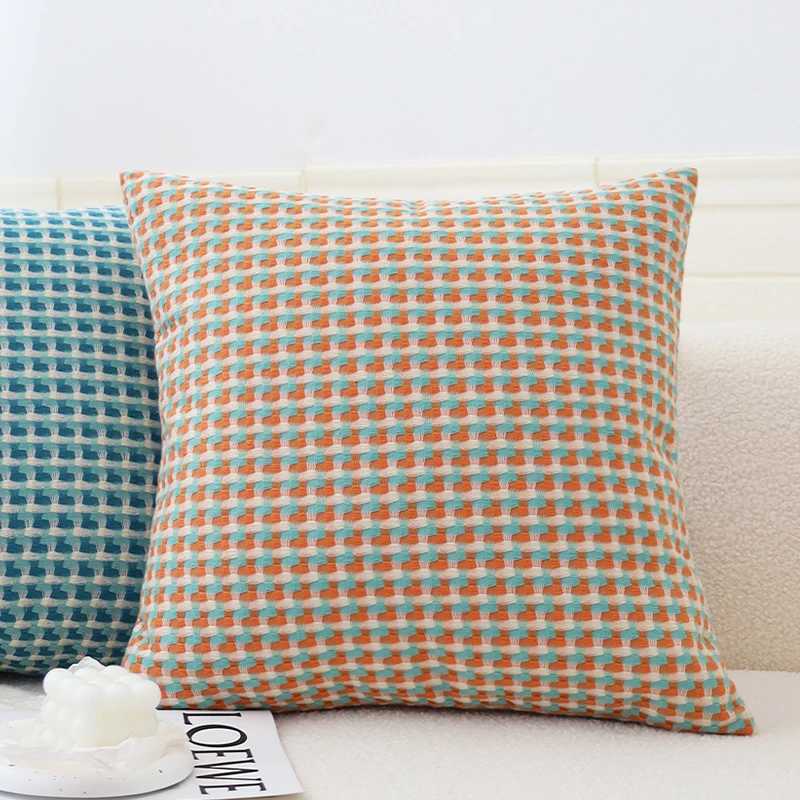 Pillow Case Simple YarnDyed Jacquard Case Light Luxury Cushion Cover 45x45cm For Nordic Style Hotel Decorative Sofa Cushions C251028
