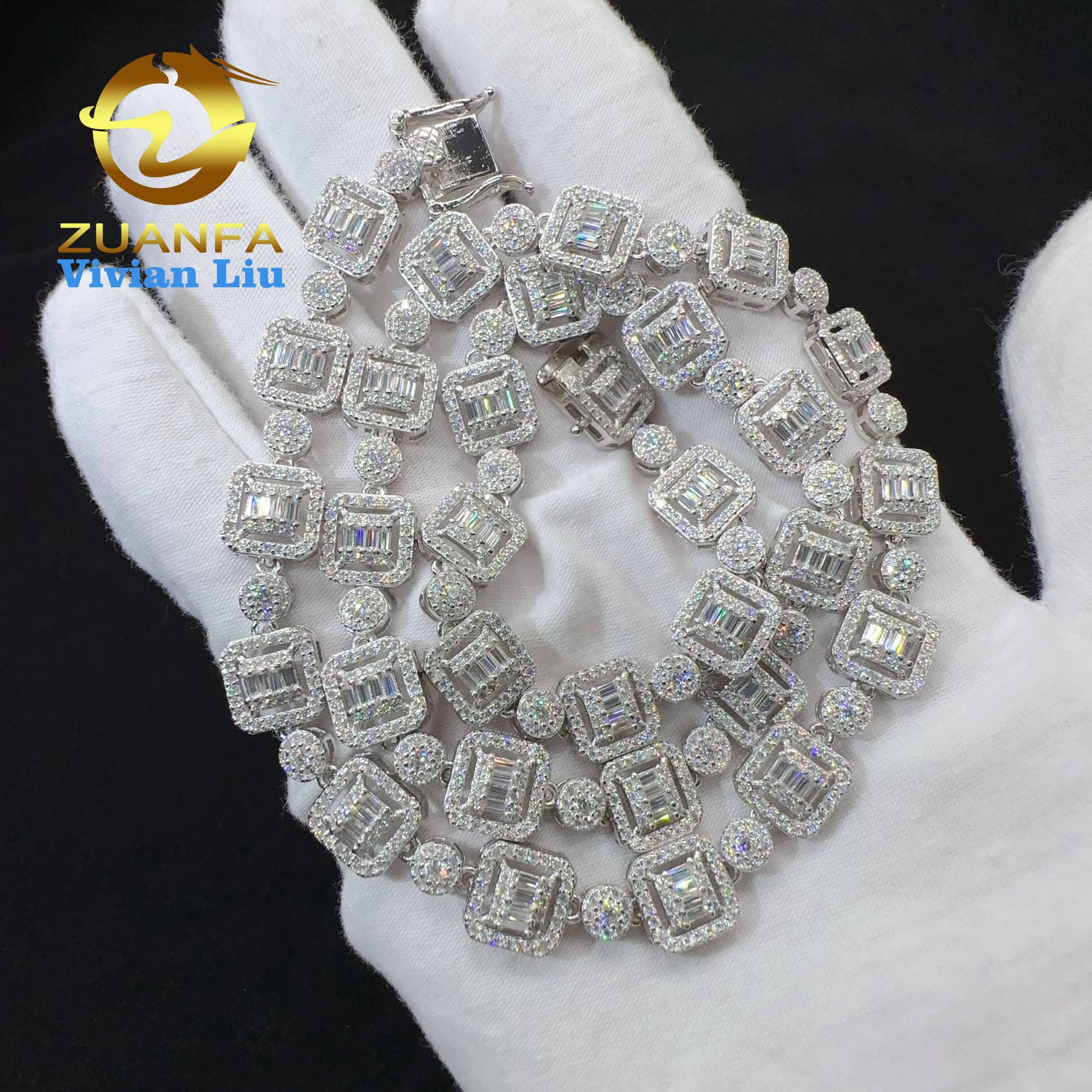 Fine Fashion Women Jewelry Sterling Silver 925 Vvs Moissanite Diamond Jewelry Necklace Chain