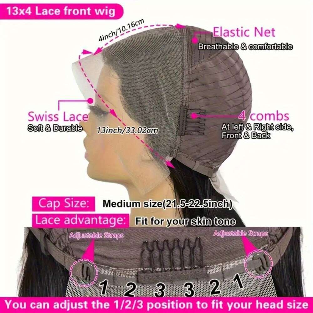 Women's Afro Kinkycurly Human Hair Wig 13X4 With Pre-Braided Rows, Natural Look Fullness, Lightweight Frontal Hairpiece Everyday & Special Events