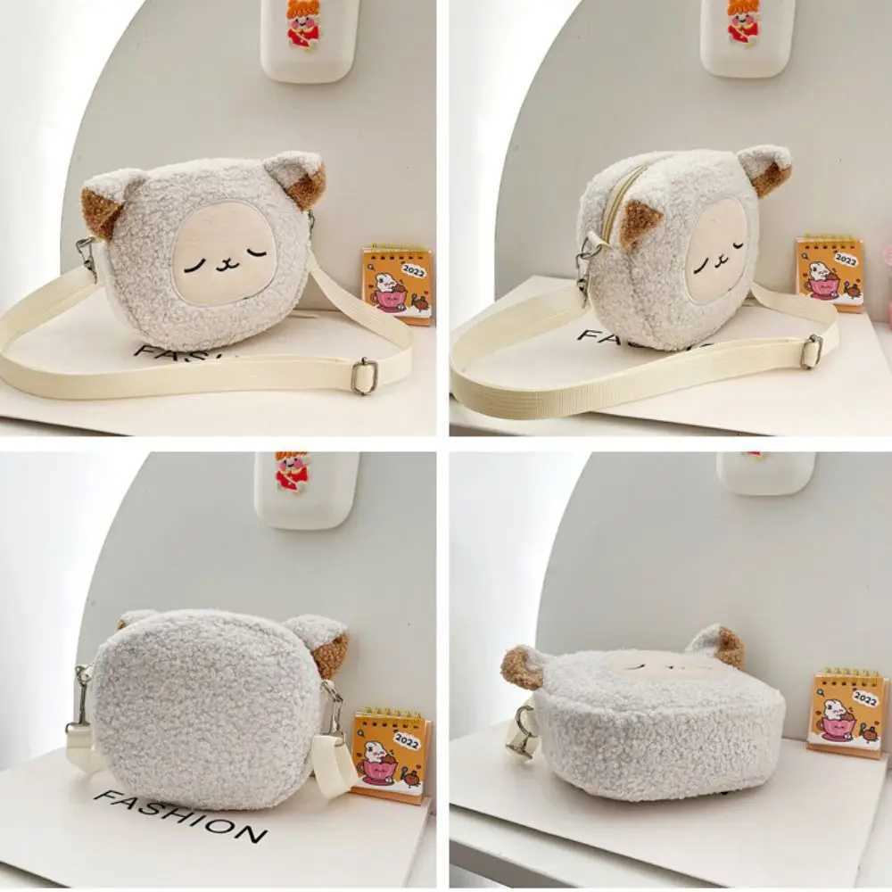 Japanese Style Kawaii Bag Women Cartoon CatDogSheep Plush Shoulder Bag Crossbody Bag Small Phone Purse Bolsa FemininaW251028