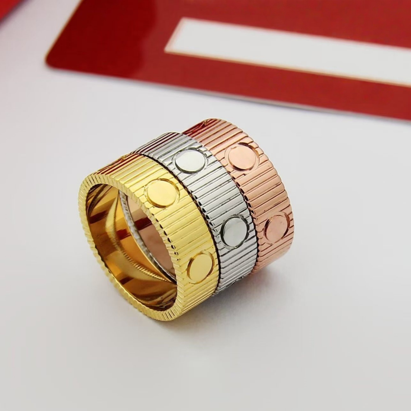 gold ring designer engagement wedding ring for women men diamond luxury designer jewelry Stainless Steel 18K Gold Plated Classic Unisex jewelry woman designer ring