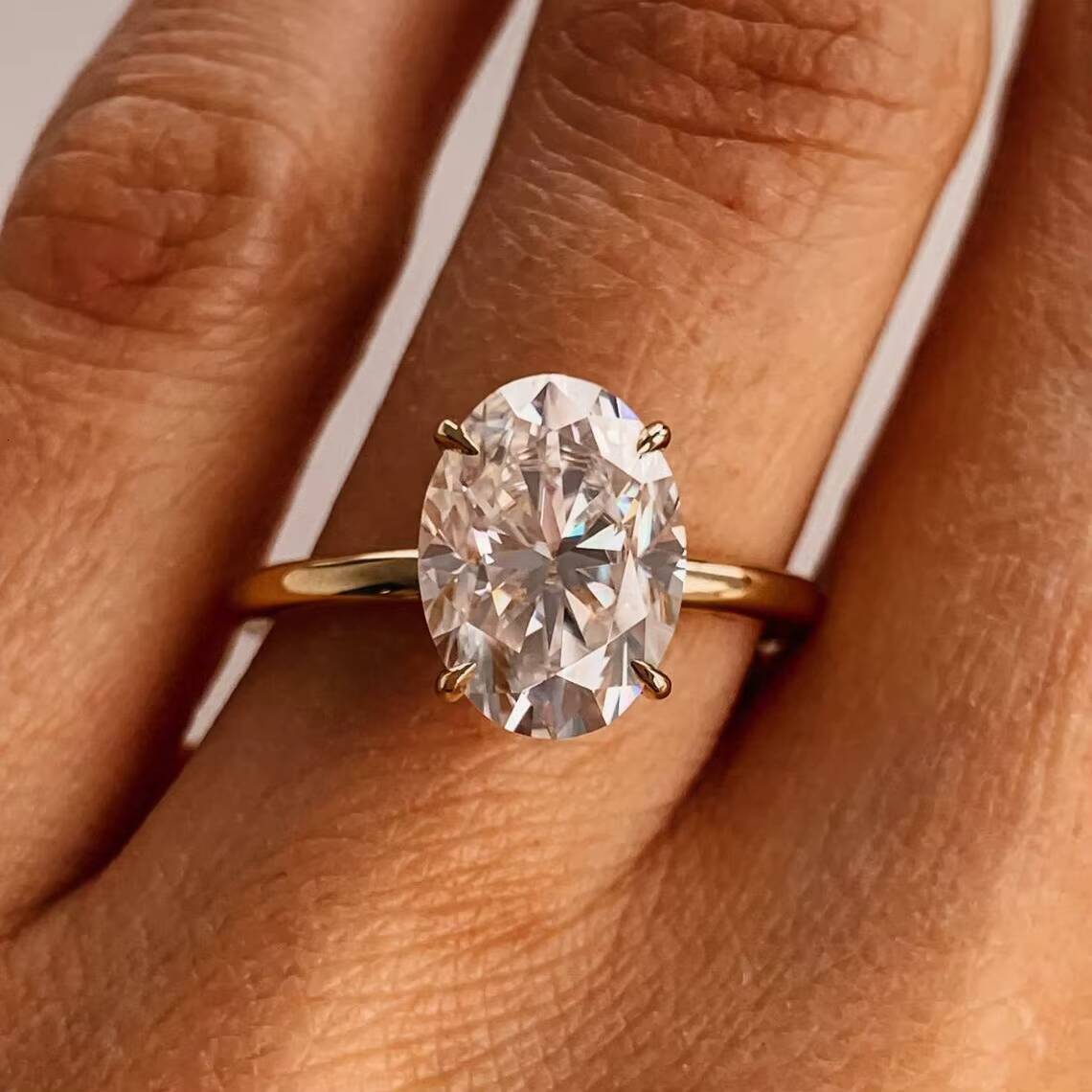 KIBO 2021 Hot Sale Engagement 10k Solid Gold 2CT Oval Moissanite Diamond Rings