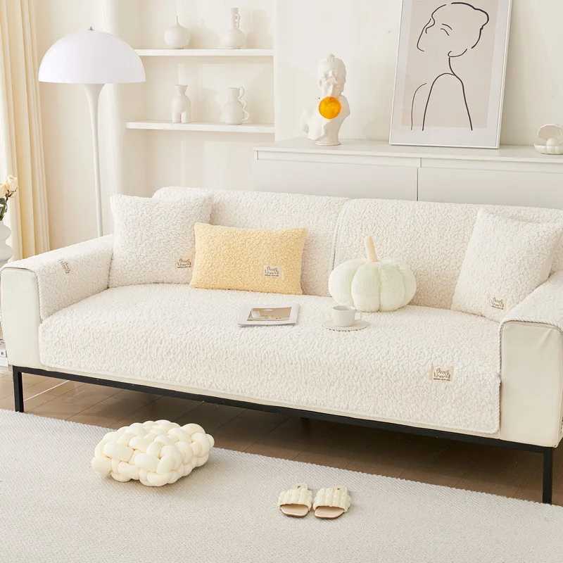 Wool Sofa Cover Cloth Universal Living Room Sofa Towel Plush NonSlip Sofa Cover Thickened Warm Towel Breathable Cushions C251028