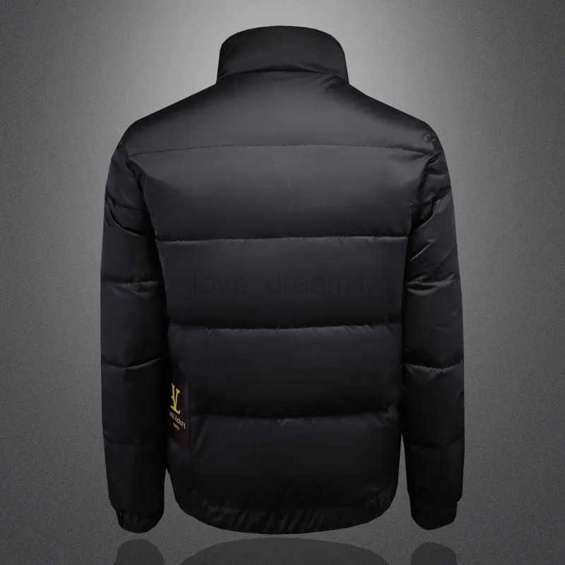 Mens Stand Collar White Duck Down Jacket Glossy Surface Warm Outerwear Casual Trendy Korean Slim Fit Autumn Winter New Style T251028