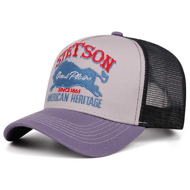 2025 Personalized New Truck Hat STETSON Red Bear Breathable Mesh Hat Street Hip Hop Hat Daily Casual Wear Sunshade Baseball HatL251028