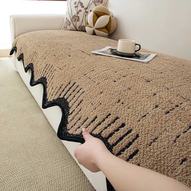 1pcs Sofa Mat with 1 side wave shaped Nonslip Cushion Protector MachineWashable Furniture Protector for Bedroom Home Decor C251028