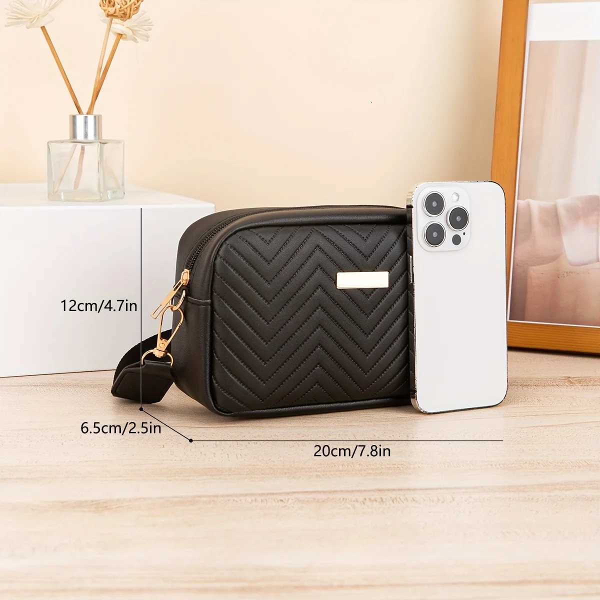 Mini Fashion Quilted Crossbody Bag Trendy PU Shoulder Bag Womens Casual Handbag Phone PurseT251028
